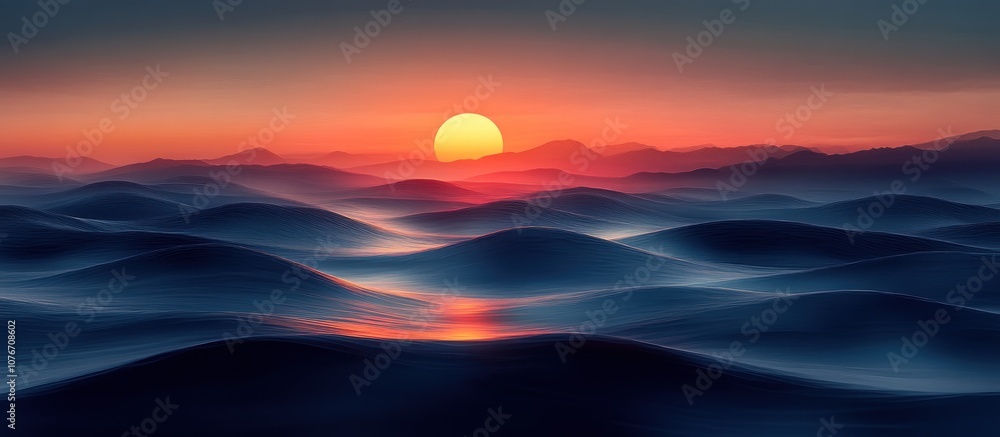 Fototapeta premium Sunset over a Sea of Clouds