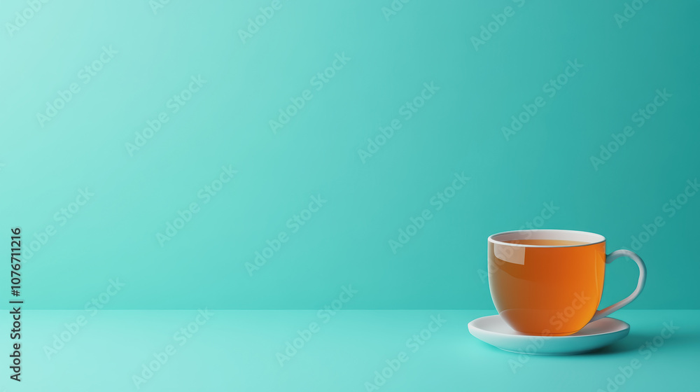 Aromatic Herbal Tea in a White Cup on a Soft Gradient Background, Perfect for Wellness Themes, Relaxation, and Refreshing Moments in 3D Perspective Aromatic Herbal Tea in a White Cup on a Soft Gradient Background, Perfect for Wellness Themes, Relaxation, and Refreshing Moments in 3D Perspective