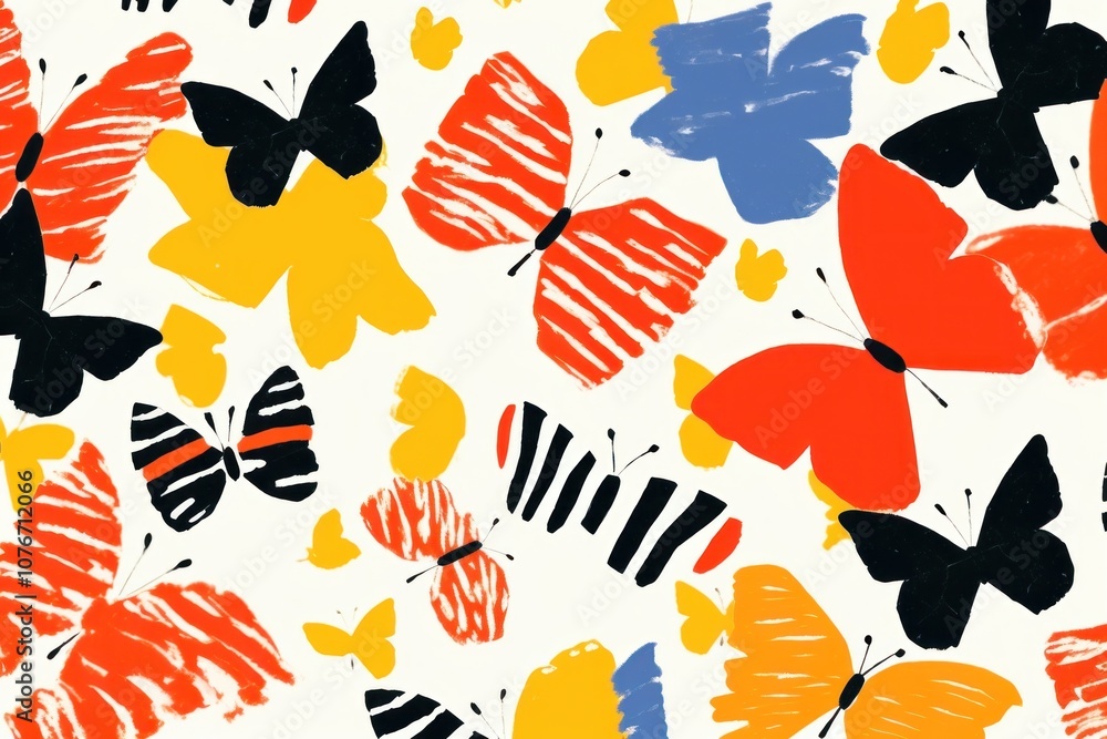 Stroke painting of butterfly pattern line art. Stroke painting of butterfly pattern line art.