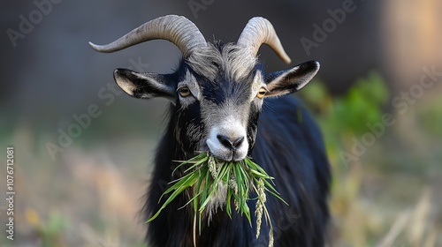 a wild bufallo walking wile eating a grass


 photo