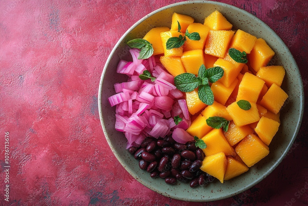 Fresh Mango, Red Onion, and Black Beans Salad Fresh Mango, Red Onion, and Black Beans Salad
