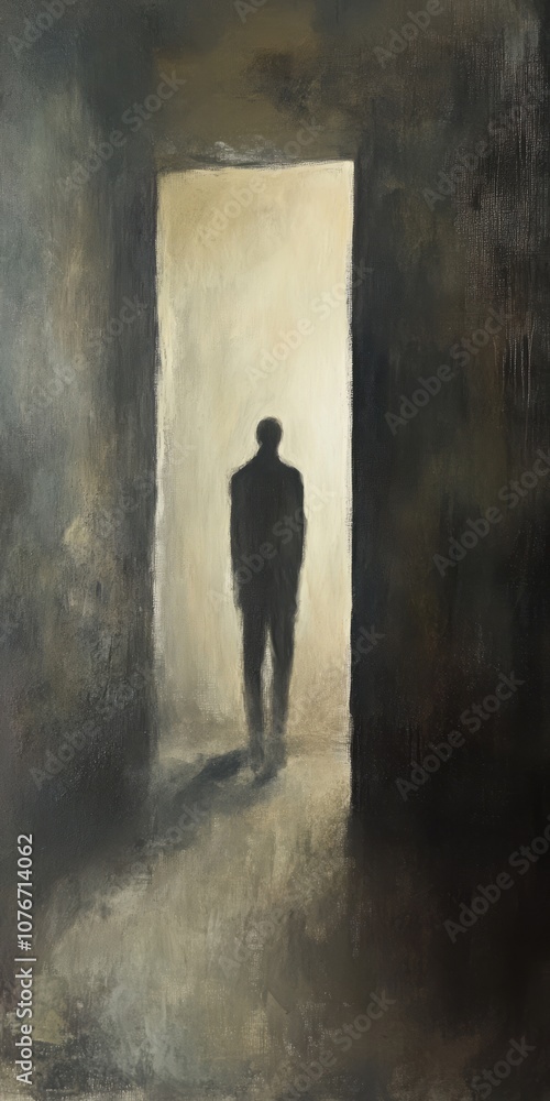 Obraz premium A man is standing in a doorway