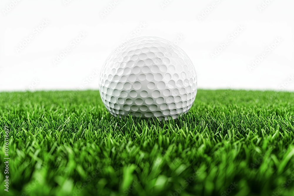 A Single White Golf Ball Resting on Lush Green Grass A Single White Golf Ball Resting on Lush Green Grass