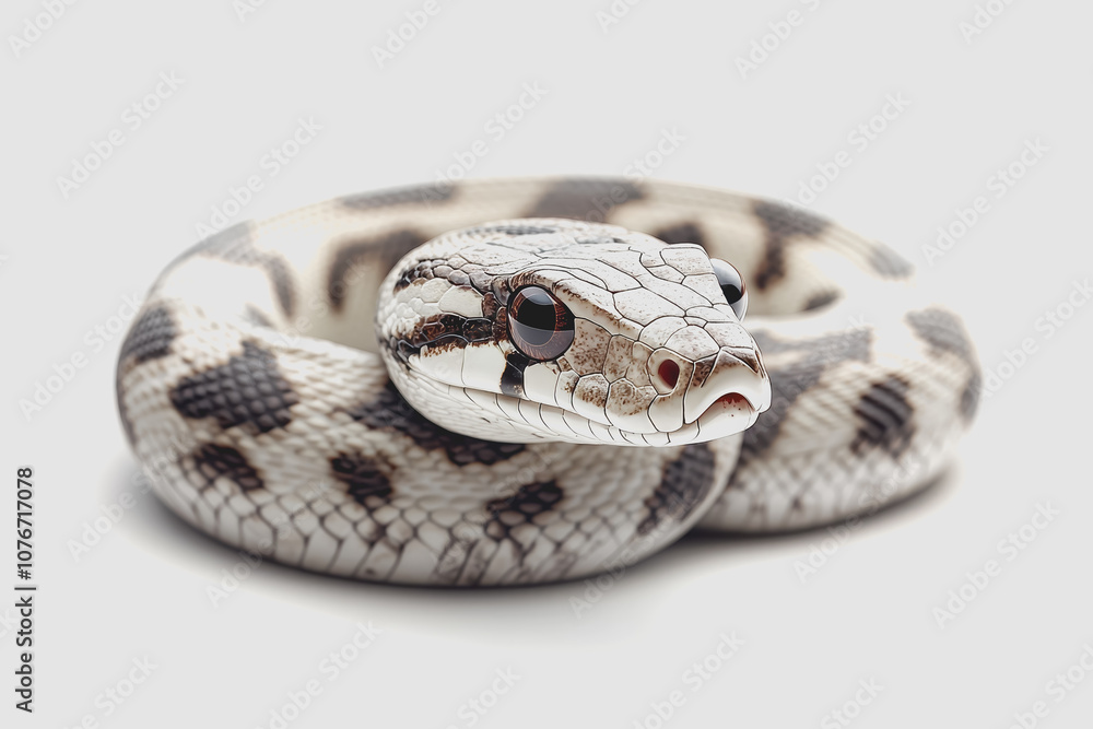 Obraz premium Stunning of a Realistic Isolated Reptile on a White Background, Perfect for Educational and Artistic Projects Featuring Serpents and Snakes