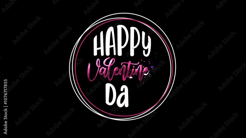 circle ornament with white and pink text saying Happy Valentines Day surrounded by colorful hearts on alpha channel. Perfect for romantic designs. circle ornament with white and pink text saying Happy Valentines Day surrounded by colorful hearts on alpha channel. Perfect for romantic designs.