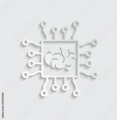 Obraz na plátne ai bain icon vector Artificial intelligence icon logo