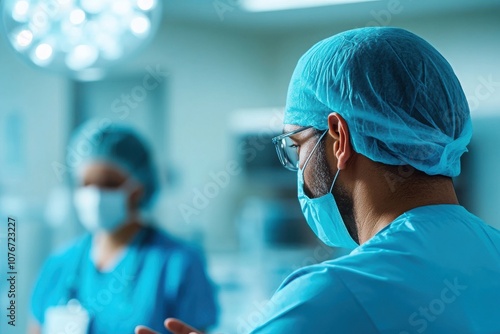 Medical professionals in a surgical environment. photo