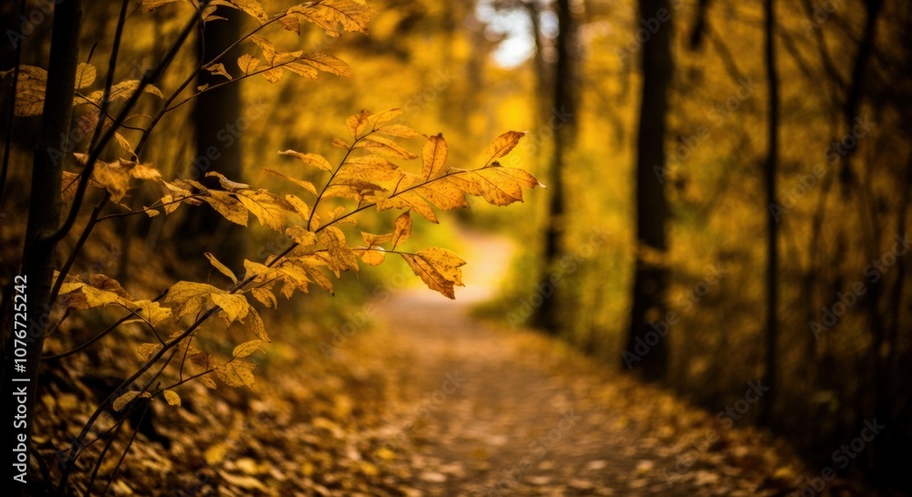 Obraz premium Fall Path Through the Woods