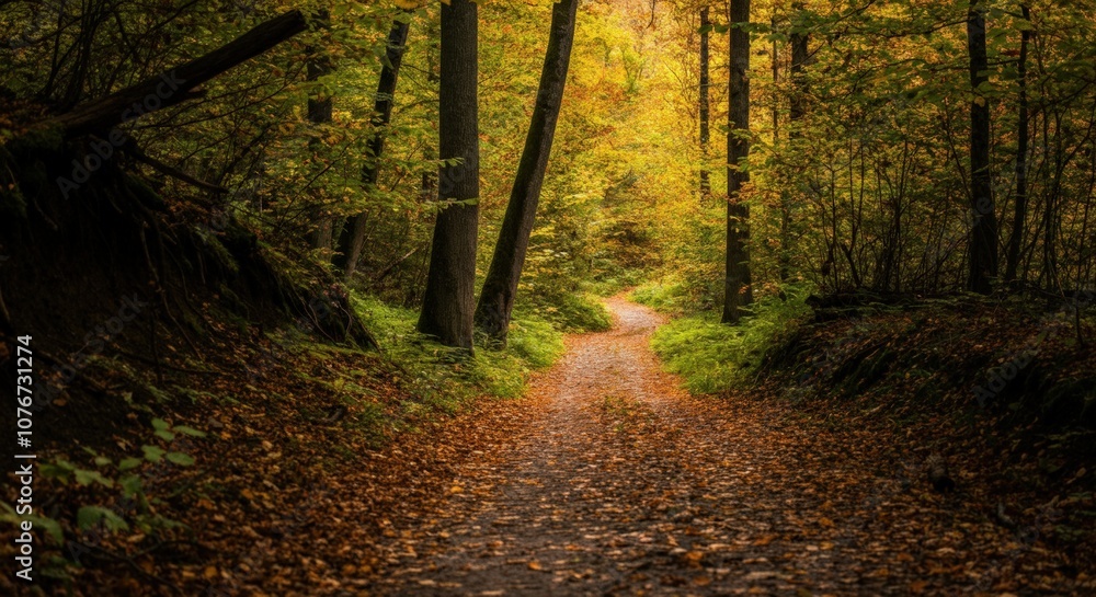 Fototapeta premium Forest Path in Autumn