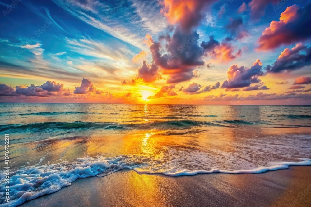 Sunrise Over Ocean Waves in Soft Pastel Colors - Watercolor Textured Background for Serenity, Calm, Nature, and Relaxation Themes Sunrise Over Ocean Waves in Soft Pastel Colors - Watercolor Textured Background for Serenity, Calm, Nature, and Relaxation Themes