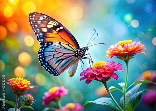 Stunning Double Exposure of Butterfly on Flower - Nature's Beauty Captured in Artistic Harmony