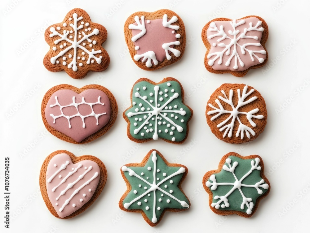 Minimalist gingerbread cookie set with soft muted Christmas elements like cinnamon sticks star anise and pine sprigs isolated against a clean white background for a calming cozy Minimalist gingerbread cookie set with soft muted Christmas elements like cinnamon sticks star anise and pine sprigs isolated against a clean white background for a calming cozy