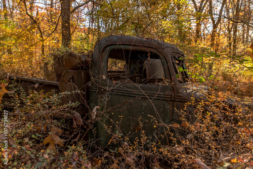 Abandoned farm trucks in the woods of the Delaware Water Gap National Recreation Area