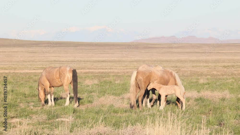 Wild Horses in Springtime in the Utah Desert Wild Horses in Springtime in the Utah Desert