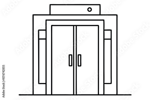 Elevator line art vector illustration