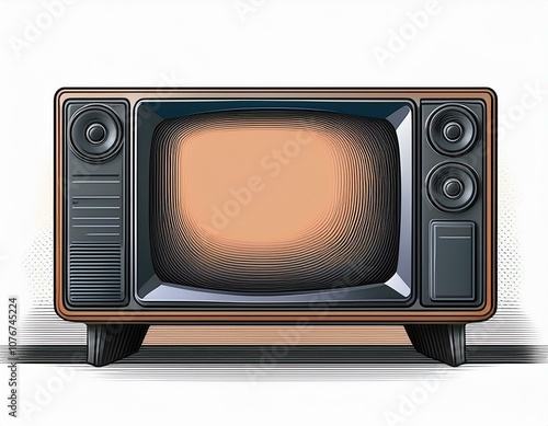 tv set isolated on white photo