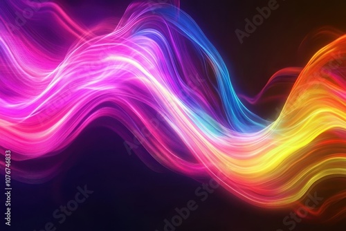 Wallpaper Mural Vibrant Flowing Wave of Glowing Neon Colors in Motion Creating a Dynamic and Mesmerizing Visual Experience for Art and Design Projects Torontodigital.ca
