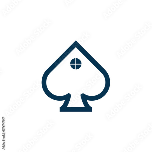 poker house logo design illustration