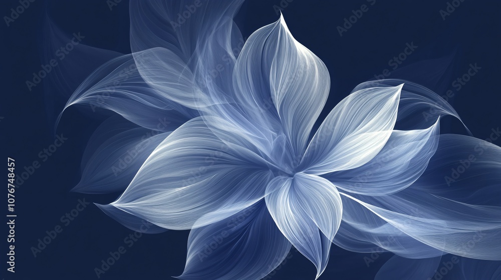 Fototapeta premium A design of petals in a simple format like blown in the wind