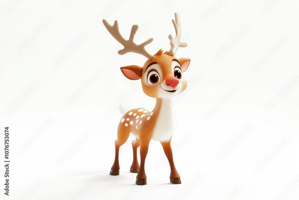 3d, cartoon reindeer isolated on a white background 3d, cartoon reindeer isolated on a white background