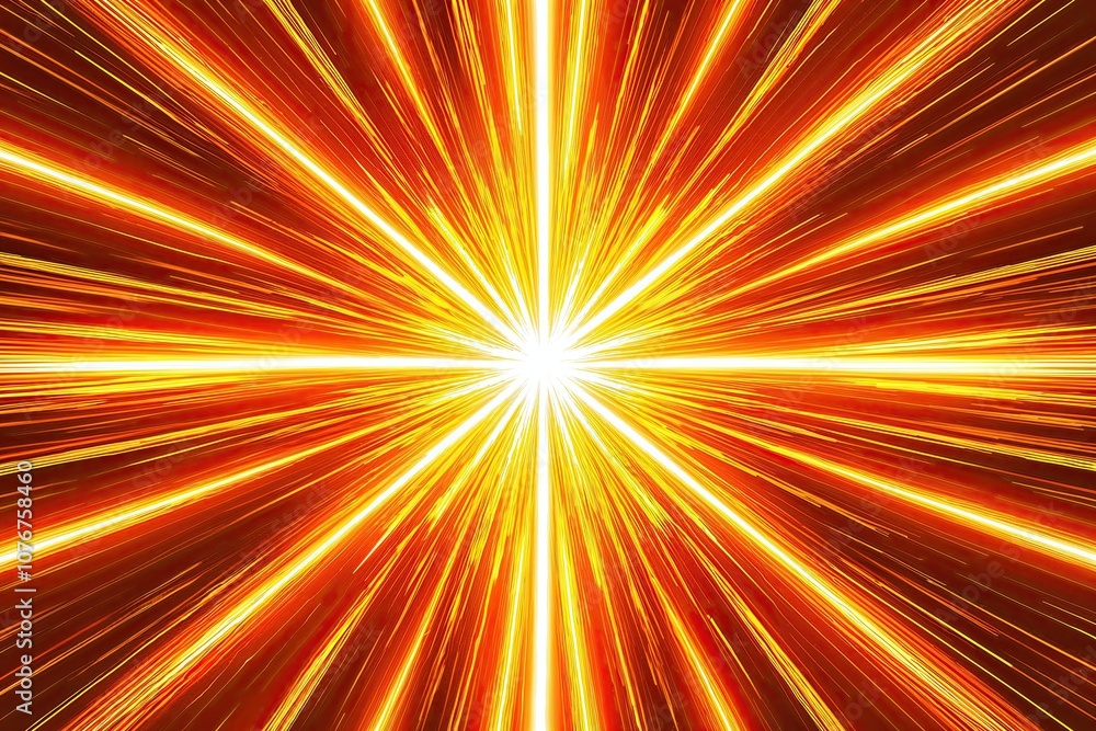 Radiant Energy Beams with Vibrant Orange and Yellow Starburst Effect Radiant Energy Beams with Vibrant Orange and Yellow Starburst Effect