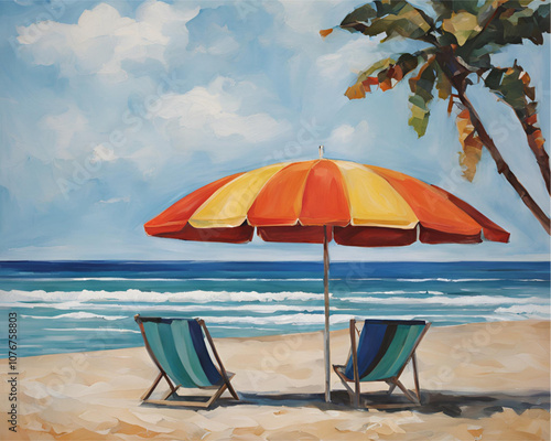 beach umbrella chair