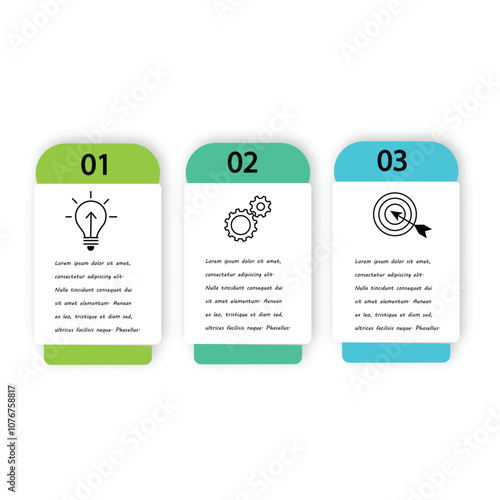 Creative concept for infographic with 3 steps, options, parts or processes. Business