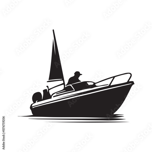 Yacht motor boat nautical silhouette vector collection, yacht silhouette vector illustration
