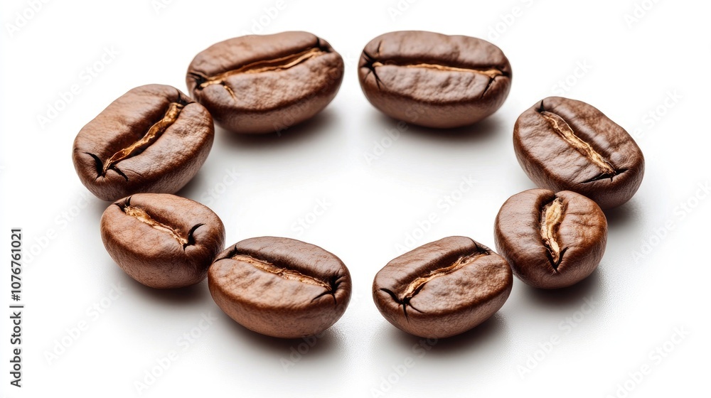 Neatly Arranged Roasted Coffee Beans Display Neatly Arranged Roasted Coffee Beans Display