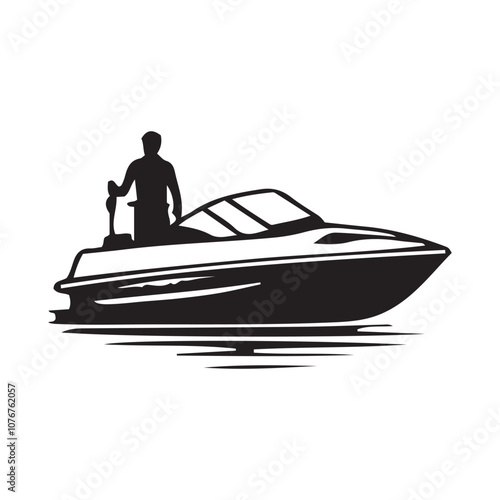 Yacht motor boat nautical silhouette vector collection, yacht silhouette vector illustration
