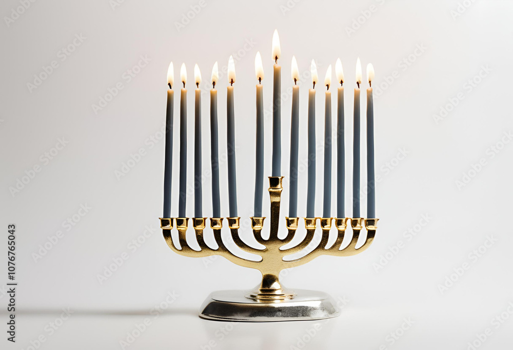 Elegant Menorah with Silver and Gold Design for Hanukkah
Elegant Menorah with Silver and Gold Design for Hanukkah