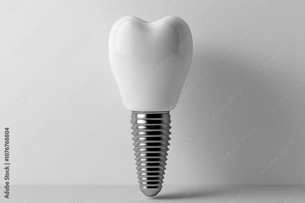 Dental implant on a white background. 3d render illustration. Dental implant on a white background. 3d render illustration.