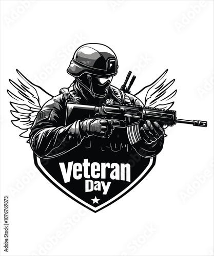 Veterans Day Army and Soldier Logo Silhouettes,
Saluting Soldier Logo Silhouettes for Veterans Day