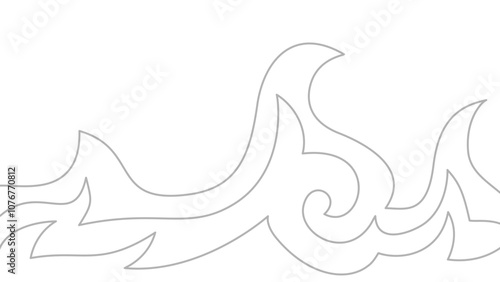 flame lines. Background with fire lines. Outline of flames as a background. Fire border. Continuous fire line design. Flame outline background.