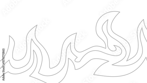 flame lines. Background with fire lines. Outline of flames as a background. Fire border. Continuous fire line design. Flame outline background.