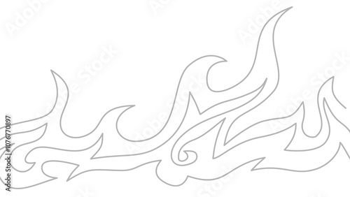 flame lines. Background with fire lines. Outline of flames as a background. Fire border. Continuous fire line design. Flame outline background.