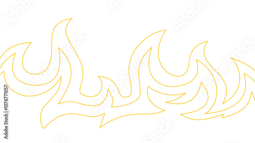 flame lines. Background with fire lines. Outline of flames as a background. Fire border. Continuous fire line design. Flame outline background.