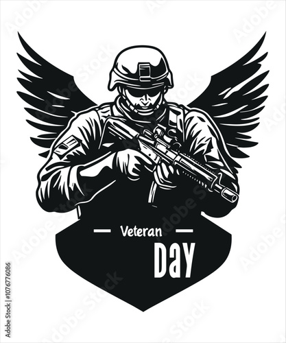 Veterans Day Army and Soldier Logo Silhouettes,
Saluting Soldier Logo Silhouettes for Veterans Day