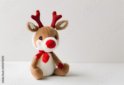 Plush Rudolph the Red-Nosed Reindeer Toy for Christmas 