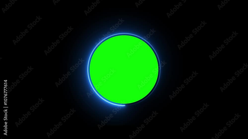 Colorful frame with green screen. green screen green background and green box neon lights effect. 