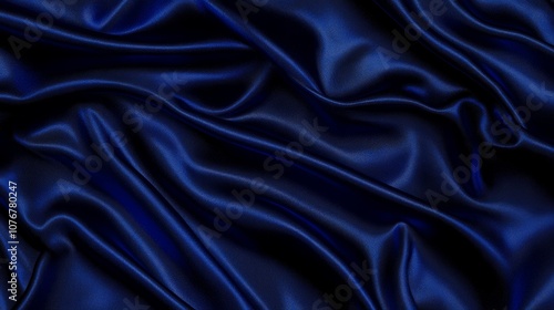 Luxurious blue satin fabric with rich folds, creating a soft and flowing texture. Elegant and vibrant material ideal for backgrounds, banners, or fashion-themed projects.