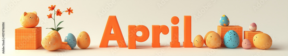 A whimsical and festive April Banner A whimsical and festive April Banner