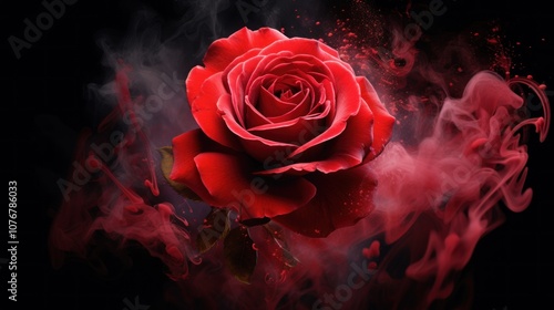 Wallpaper Mural Red Rose in Smoke Torontodigital.ca