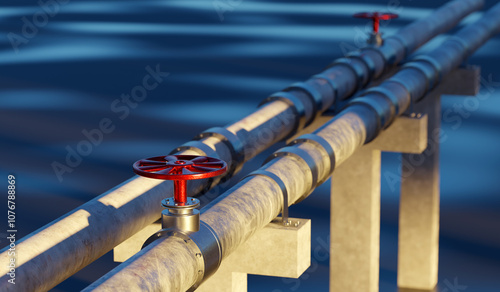 Pipes for gas supply on con...