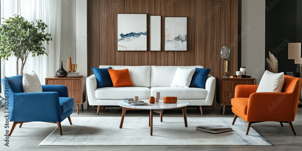 Fototapeta premium Contemporary Living Room Furniture Set