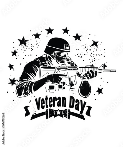 Veterans Day Soldier Logo Silhouettes Collection,
Army Logo Vector Silhouettes Bundle for Veterans