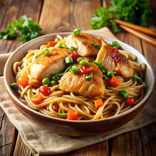 This is chicken noodles that we like it very much. photo