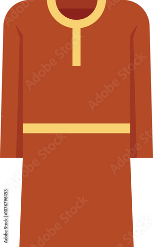Illustration featuring a traditional moroccan djellaba, a long, loose fitting robe, symbolizing moroccan culture and style