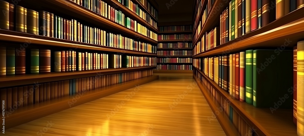 A library of knowledge resources and books, with empty space for text A library of knowledge resources and books, with empty space for text
