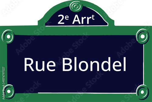 2e Arrt, Elegant Parisian Street Sign